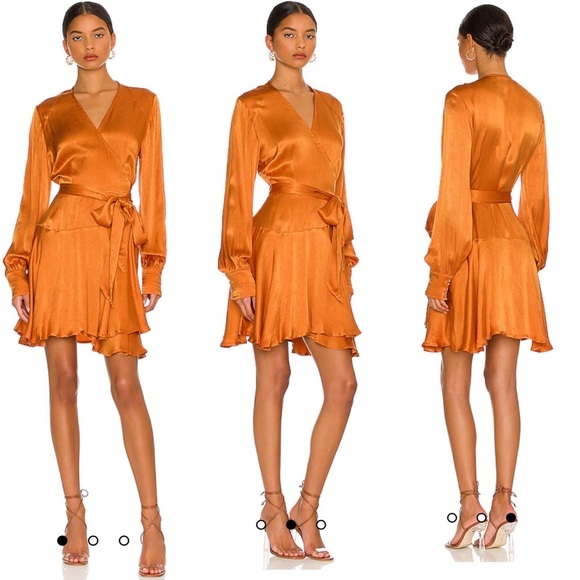 REVOLVE Karina Grimaldi Penelope Solid Minidress in Saffron XS - Picture 2 of 3